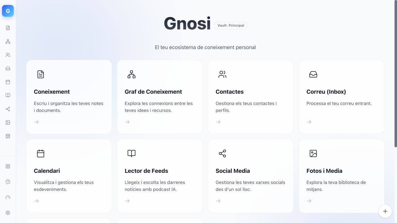 The real Gnosi desktop app showing the local knowledge workspace